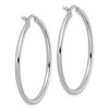 Black Bow Jewelry 2mm Round Hoop Earrings in 14k White Gold, 35mm (1 3/8 Inch) - 3 of 4