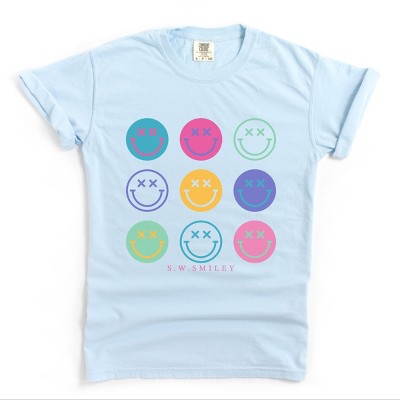 Simply Sage Market S.W.Smiley Stacked Smiley Faces Garment Dyed Tee