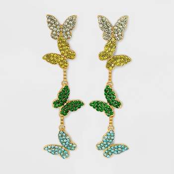 SUGARFIX by BaubleBar Pave Butterfly Drop Earrings