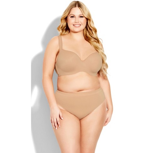 Women s Plus Size Seamless High Cut Brief Natural Avenue Target