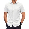 COOFANDY Men's Dress Shirts Short Sleeve Wrinkle Free Business Textured Shirt Casual Button Down Shirts - 3 of 4