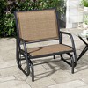 Outsunny Outdoor Glider Chair, Swing Chair with Breathable Mesh Fabric, Curved Armrests and Steel Frame for Porch, Garden, Poolside, Balcony - 3 of 4