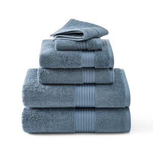 TOWN & COUNTRY EVERYDAY 6-Piece Assorted Solid Dobby Border Set - 1 of 4
