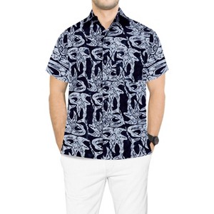 LA LEELA Men's Hawaiian Trendy Beach Summer Vacation Shirts Casual Collared Short Sleeve Shirts Button Down Shirt Men - 1 of 4