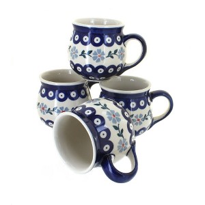 Blue Rose Polish Pottery K090-4 Manufaktura Bubble Mug Set - 1 of 2