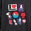 Women's - Peanuts - I Heart Snoopy Patches Lightweight French Terry Slouchy - 2 of 4