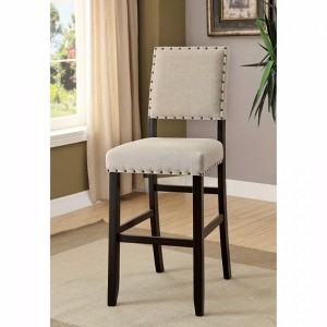 Royal Hampton II Rustic Bar Chair In Ivory Linen, Cream, Set of 2 - 1 of 1