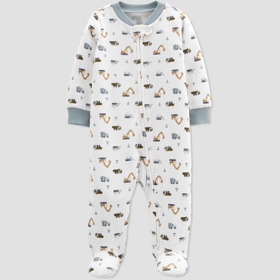 Baby Boys' Construction Thermal Sleep N' Play - Just One You® made by carter's White/Gray 3M