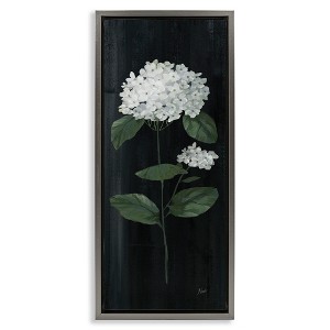 Stupell Industries Distressed Hydrangea Flower Blossom Floating Frame Canvas Art, Gray, 15" x 31" - 1 of 4