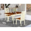 HomeStock 3-Pc Buttermilk and Cherry Finish Solid Wood Top With Dropleaf Dining Table Set - 2 of 4
