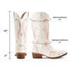 IUV Mid-Calf Cowgirl Boots Cowboy Western Pull-On Tabs Pointy Toe Boot White/Brown - 2 of 4