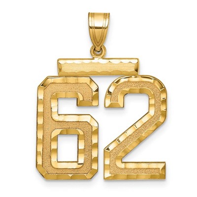 Black Bow Jewelry 14k Yellow Gold, Varsity Collection, Large D/C Pendant Number 62