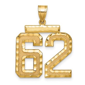 Black Bow Jewelry 14k Yellow Gold, Varsity Collection, Large D/C Pendant Number 62 - 1 of 3