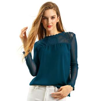 PaleBlueBlouse  Chiffon blouse long sleeve, Women chiffon blouse