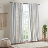 VYNXARIA 50x95" Cotton Printed Curtain Panel with Chenille Stripe and Lining White/Navy(Single Panel) - 3 of 4