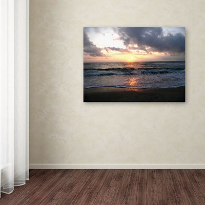 Gentle Rise Coastal Sunrise Canvas Art in Floater Frame