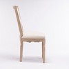 Gulches French Style Dining Chairs Set of 2, White Linen Upholstery, Square Back, Solid Wood Frame, Ergonomic Support - 4 of 4