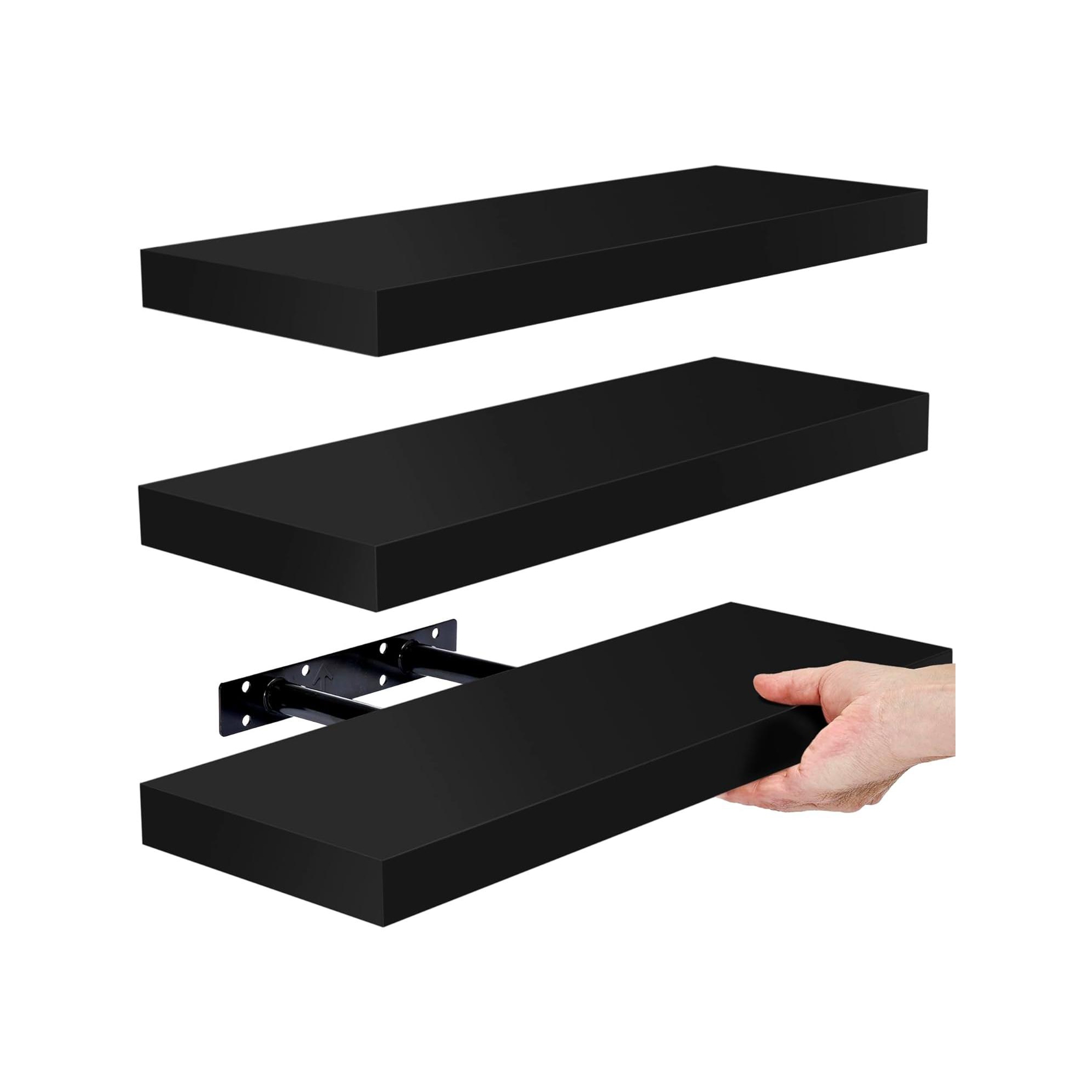 Sorbus 3 Pack Wall Mounted Floating Shelves - for Bedroom, Kitchen, Living Room, Office - Floating Shelf for Trophies, Books, Frames, etc
