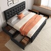 Full/Queen/King Size Bed Frame with 4 Storage Drawers and Headboard, Platform Bed Frame with Wooden Slats Support - 2 of 4