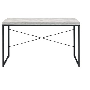 HomeRoots 47" Antiqued White and Black Writing Desk - 1 of 4