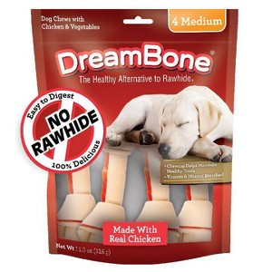 DreamBone Chicken and Vegetable Flavor Rawhide Alternative Dog Treats - 4ct/11oz - 1 of 4