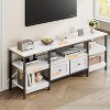Industrial TV Stand with 2 Drawers, Entertainment Center, Rustic Media Console with Storage Shelves, Open Design & Metal Frame - 3 of 4
