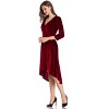 Women's Velvet V-Neck Formal Cocktail Party Dress - 3 of 4