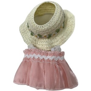 Doll Clothes Superstore Sweetness in Bloom: Frilly Dress and Flower Hat Set for 17.5 cm Labubu Dolls - 1 of 4