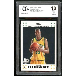 Kevin Durant Rookie Card 2007-08 Topps Rookie Set #2 BGS BCCG 10 - 1 of 2