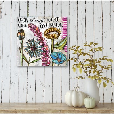Grow Through What You Go Through Botanical Canvas Wall Art