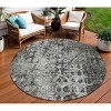 Charcoal Ikat Washable Indoor Outdoor Area Rug - 2 of 4