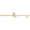 Guili 14K Yellow Gold Plated Adjustable Rope Bracelet with Mother of Pearl & Cubic Zirconia Butterfly Charm – Timeless Design with Extension Chain - 3 of 3