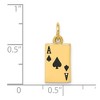 Black Bow Jewelry 14k Yellow Gold Enameled Ace of Spades Card Charm - 4 of 4