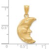 Black Bow Jewelry 14k Yellow Gold Satin and Diamond Cut Crescent Moon Face Pendant - 4 of 4