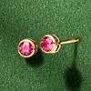 Pure Collection by Ross-Simons 0.40 ct. t.w. Pink Topaz Stud Earrings in 14kt Yellow Gold - 3 of 4
