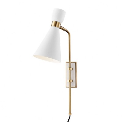 Mitzi Willa 1 - Light Sconce in  Aged Brass/White