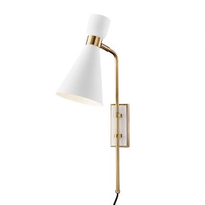 Mitzi Willa 1 - Light Sconce in  Aged Brass/White - 1 of 1
