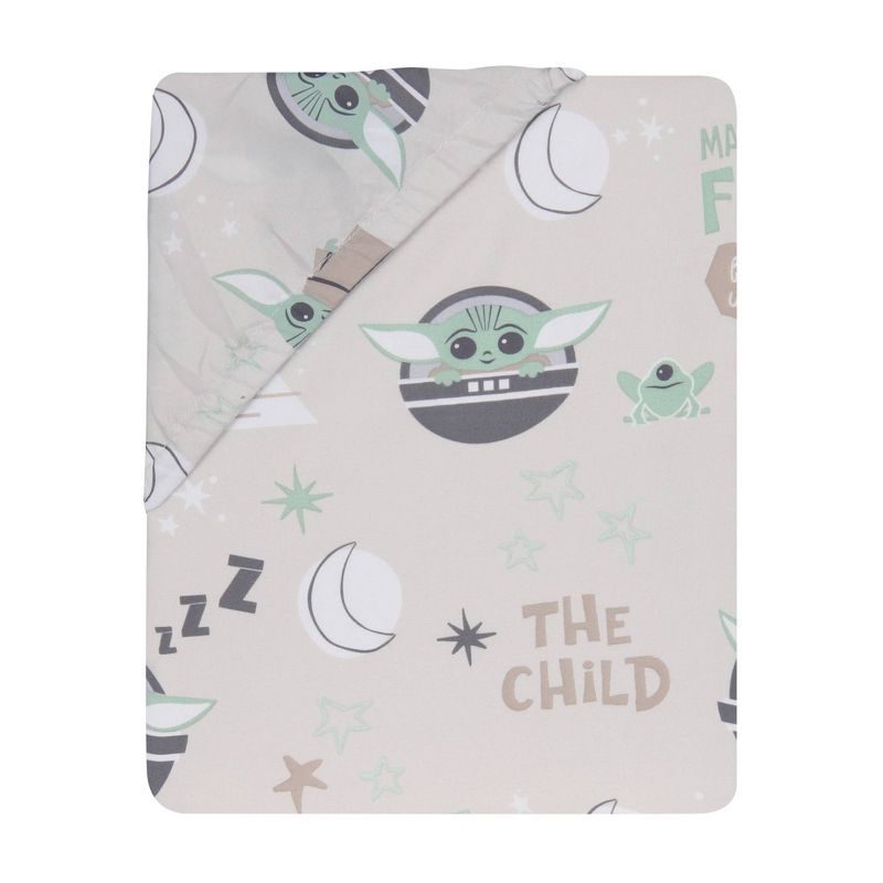 Lambs &#38; Ivy Star Wars Cozy Friends The Child/Baby Yoda Fitted Crib Sheet, 4 of 5