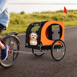 Dog Bike Trailer for Medium & Large Dogs - 2 in 1 Convertible Jogger Stroller with Universal Hitch, Waterproof Canopy & Safety Flag - 1 of 4