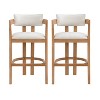 Christopher Knight Home Peyton Rubberwood Upholstered Bar Stool with Curved Open Back (Set of 2) - 2 of 4