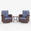 LayinSun Outdoor Patio Furniture Set, Brown Rattan Wicker Sectional Swivel Rocker Chairs Sets - 2 of 4