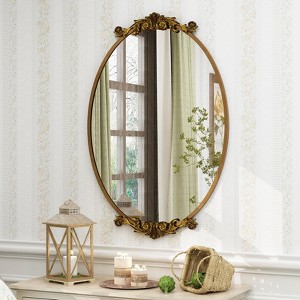 Apmir Oval High Quality Aluminum Alloy Framed French Cleat Mounted Baroque Wall Decor Bathroom Vanity Mirror with 3-Year Warranty - 1 of 4