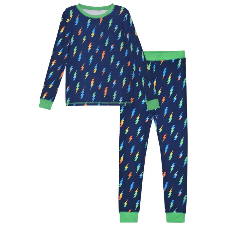 Sleep On It Boys 2-Piece Super Soft Jersey Long Sleeve Snug-Fit Pajama Set, 1 of 6