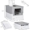 Foldable Cat Litter Box with Scoop Front Entry Top Exit Large Hooded Litter House with Pull Out Tray Odor Control for Indoor Cats - LAOTIES - 2 of 4