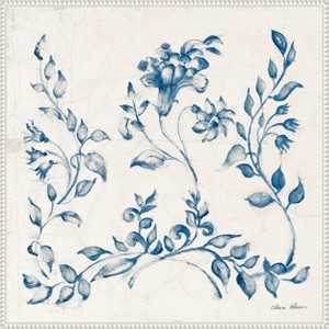 Amanti Art Swedish Tile IV Blue by Cheri Blum Framed Canvas Wall Art - 1 of 4