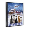 Stupell Industries Snowy Farm Dogs Black Framed Giclee Art - 3 of 4