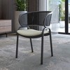 LeisureMod Ervilla Modern Dining Side Chair with Cozy Upholstered Accent Armchair and Black Iron Legs - 3 of 4
