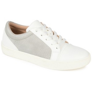 Journee Collection Womens Lynz Medium and Wide Width Two-Tone Lace-Up Sneakers - 1 of 4