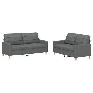 vidaXL Sofa Set Dark Grey Fabric (100% polyester), Metal, Textilene, Plywood - 1 of 4