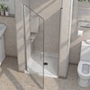 Lirago 34x72" Semi-Frameless Pivot Shower Door - 1/4" Tempered Glass Adjustable Width 34-35.2" Chrome Finis Left Right Hand Installation - 2 of 4